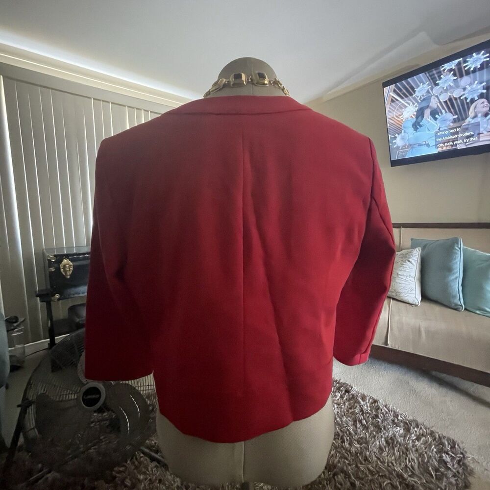 Roz & Ali Women’s Red 3/4 Sleeve Blazer Size XL with Silver Accents Career Artsy - Picture 5 of 9